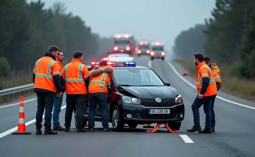 Equipo IberTow Guardians gestionando accidente y despeje de carretera